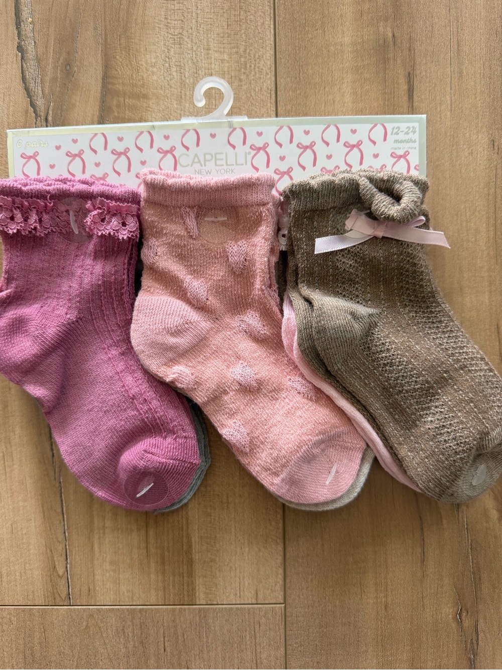 Capelli of New York Girls' Pink Multi 6 Pack Ruffle Socks